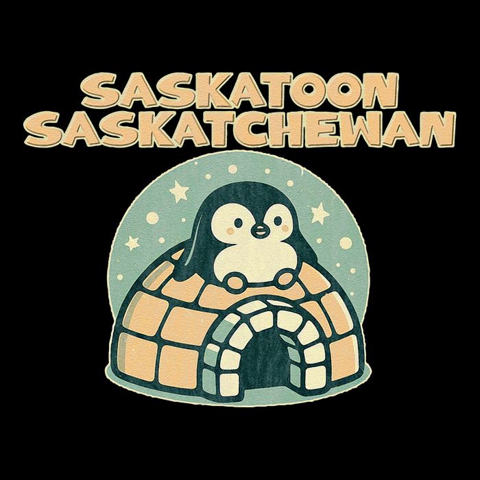 Saskatoon Saskatchewan Canada Cute Penguin Kids T-Shirt