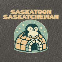 Saskatoon Saskatchewan Canada Cute Penguin Cotton Canvas Backpack