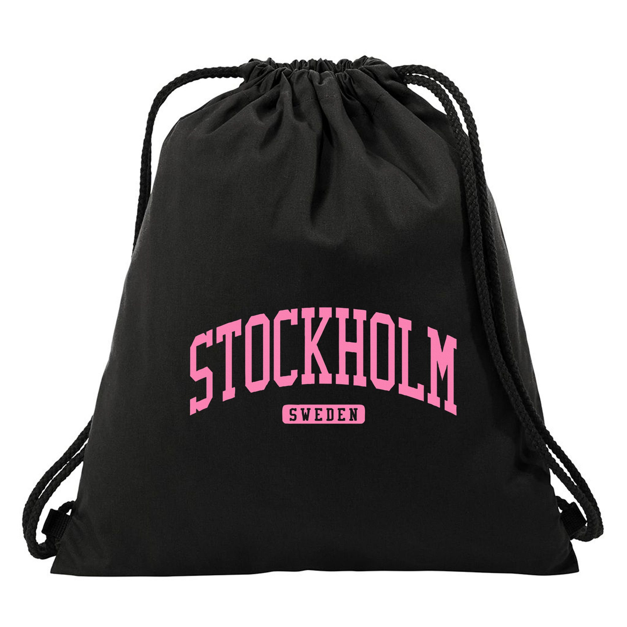 Stockholm Sweden College University Style Drawstring Bag