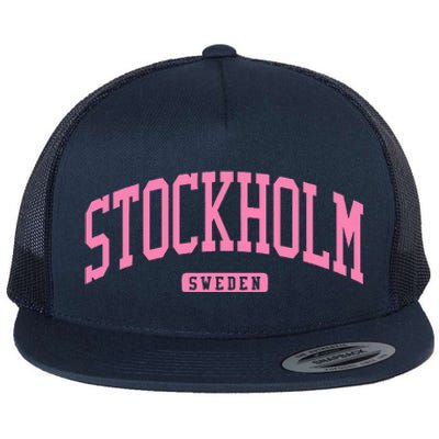 Stockholm Sweden College University Style Flat Bill Trucker Hat