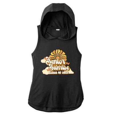 Senior Sunrise Class Of 2025 Retro Senior Ladies PosiCharge Tri-Blend Wicking Draft Hoodie Tank