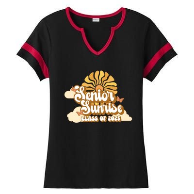 Senior Sunrise Class Of 2025 Retro Senior Ladies Halftime Notch Neck Tee