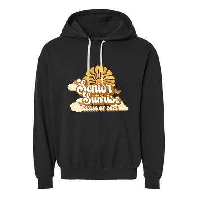Senior Sunrise Class Of 2025 Retro Senior Garment-Dyed Fleece Hoodie