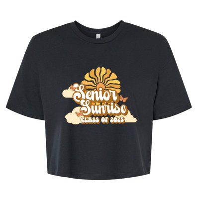 Senior Sunrise Class Of 2025 Retro Senior Bella+Canvas Jersey Crop Tee