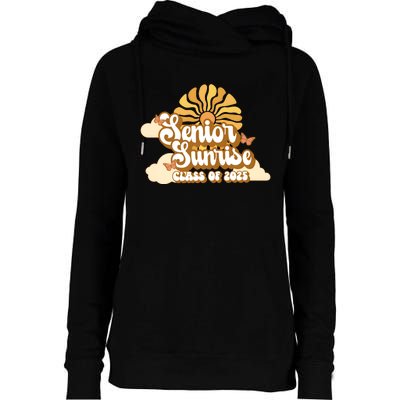 Senior Sunrise Class Of 2025 Retro Senior Womens Funnel Neck Pullover Hood