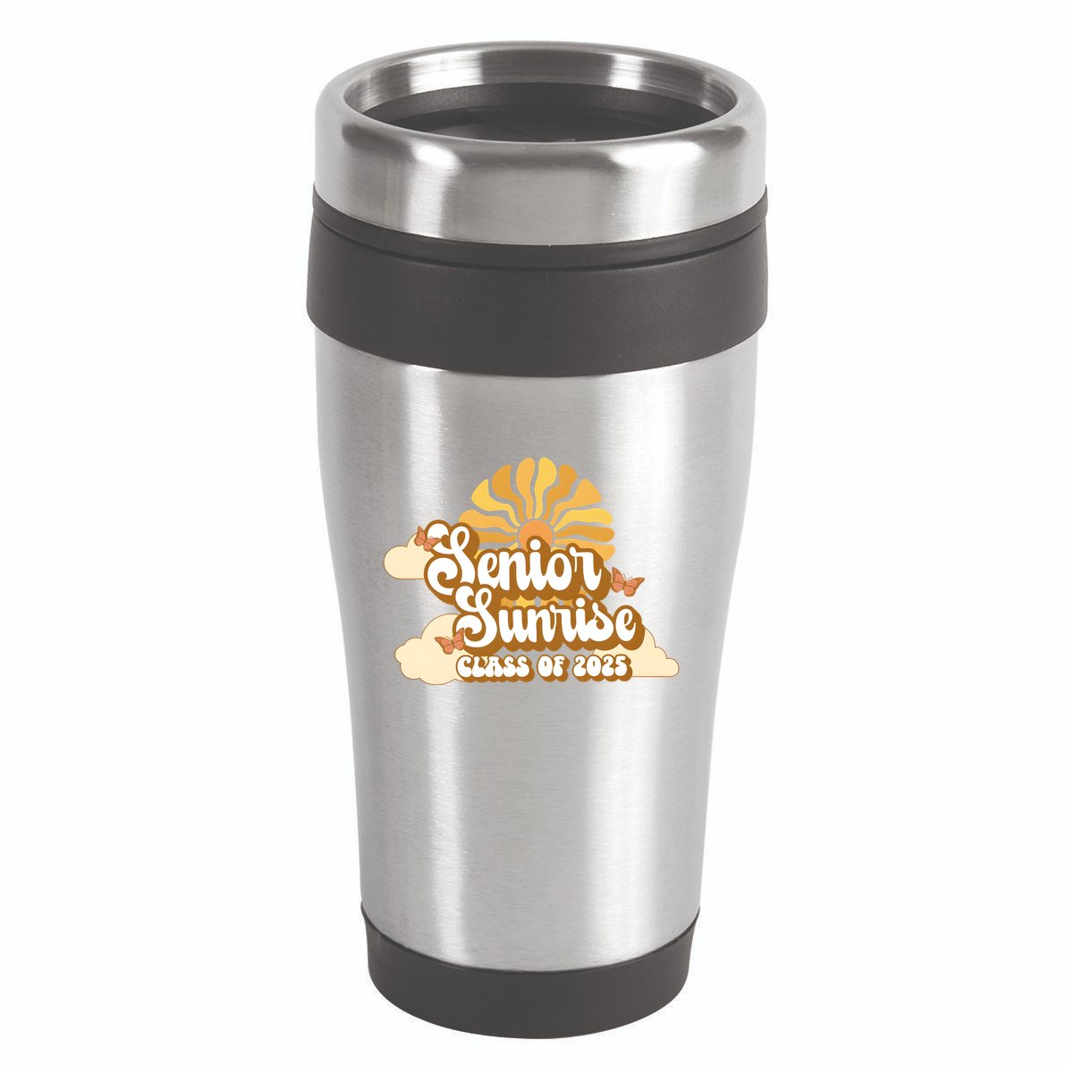 Senior Sunrise Class Of 2025 Retro Senior 16oz Travel Tumbler