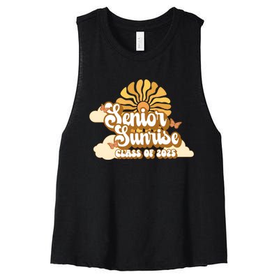 Senior Sunrise Class Of 2025 Retro Senior Women's Racerback Cropped Tank