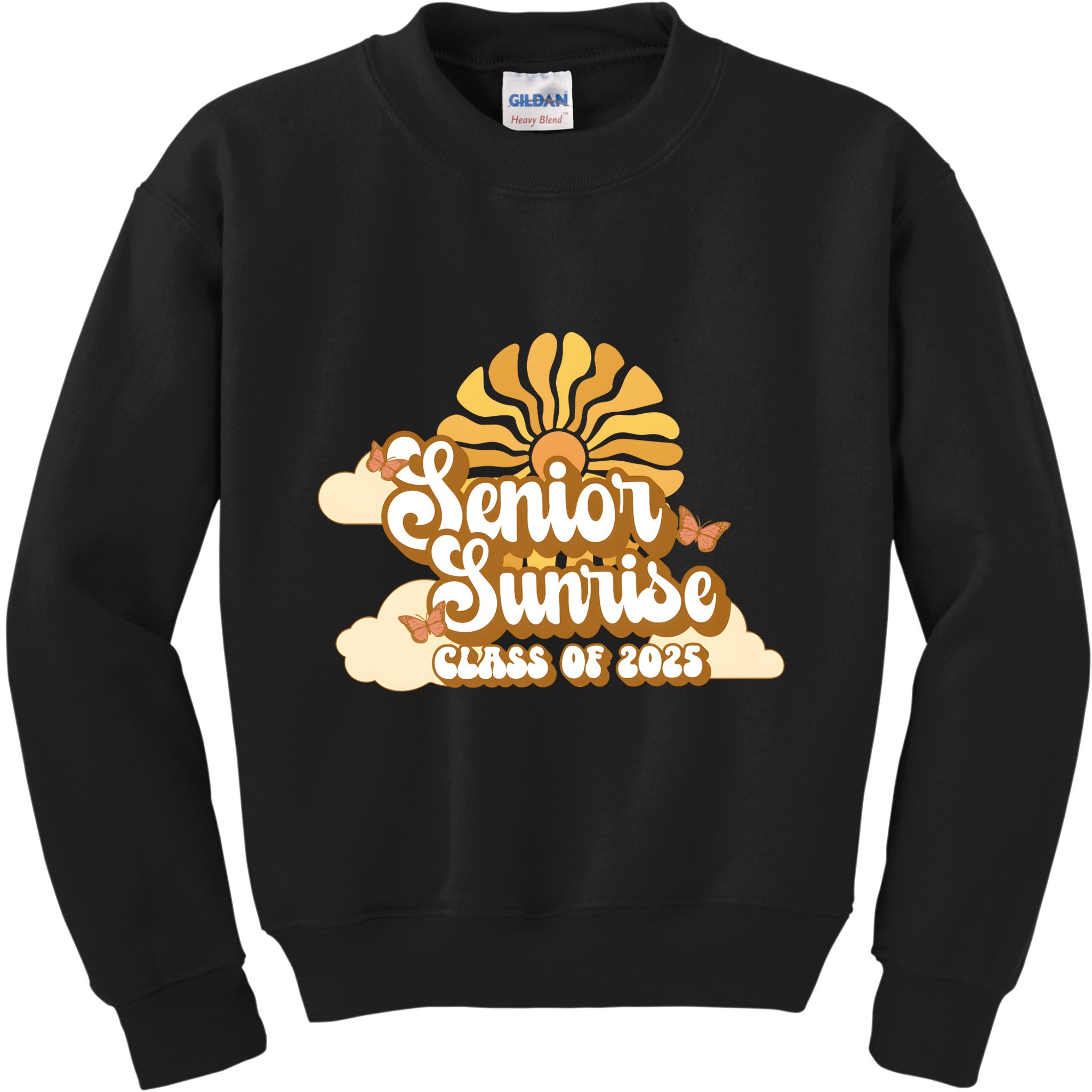 Senior Sunrise Class Of 2025 Retro Senior Kids Sweatshirt