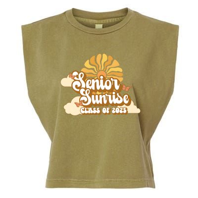 Senior Sunrise Class Of 2025 Retro Senior Garment-Dyed Women's Muscle Tee