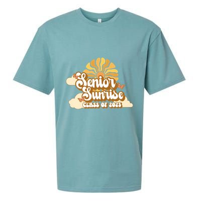 Senior Sunrise Class Of 2025 Retro Senior Sueded Cloud Jersey T-Shirt