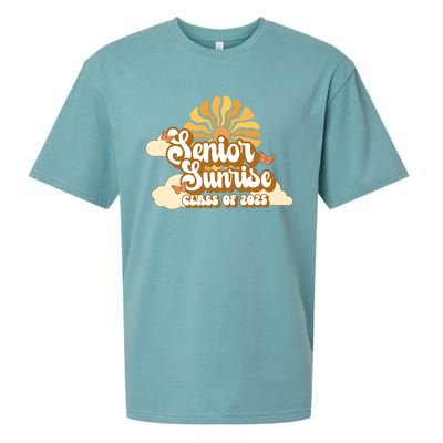 Senior Sunrise Class Of 2025 Retro Senior Sueded Cloud Jersey T-Shirt