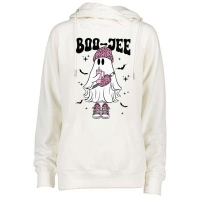 Spooky Season Cute Ghost Halloween Costume Boujee BooJee Womens Funnel Neck Pullover Hood