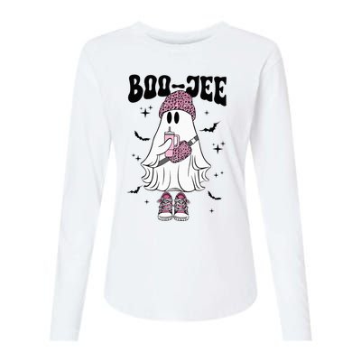 Spooky Season Cute Ghost Halloween Costume Boujee BooJee Womens Cotton Relaxed Long Sleeve T-Shirt