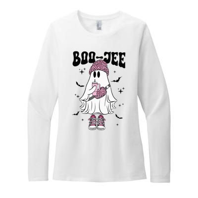 Spooky Season Cute Ghost Halloween Costume Boujee BooJee Womens CVC Long Sleeve Shirt