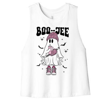 Spooky Season Cute Ghost Halloween Costume Boujee BooJee Women's Racerback Cropped Tank