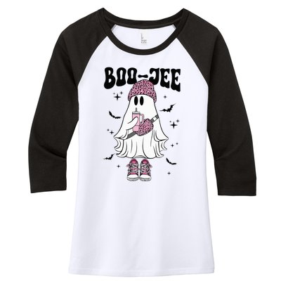 Spooky Season Cute Ghost Halloween Costume Boujee BooJee Women's Tri-Blend 3/4-Sleeve Raglan Shirt