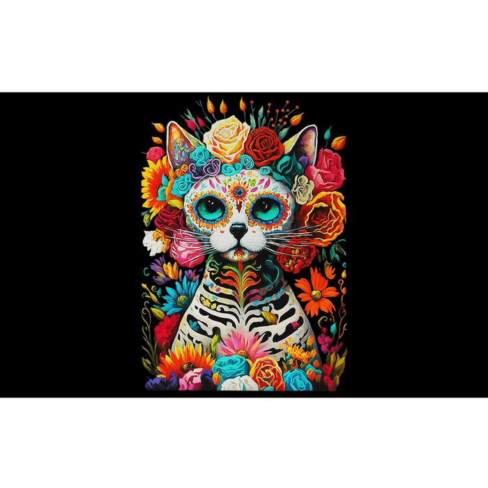 Sugar Skull Cat De Los Muertos La Catrina Day Of The Dead Bumper Sticker