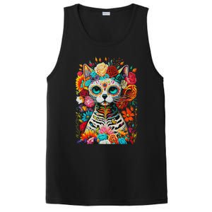 Sugar Skull Cat De Los Muertos La Catrina Day Of The Dead PosiCharge Competitor Tank