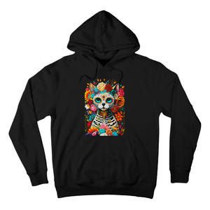 Sugar Skull Cat De Los Muertos La Catrina Day Of The Dead Tall Hoodie