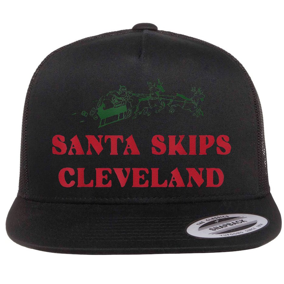 Santa Skips Cleveland Flat Bill Trucker Hat
