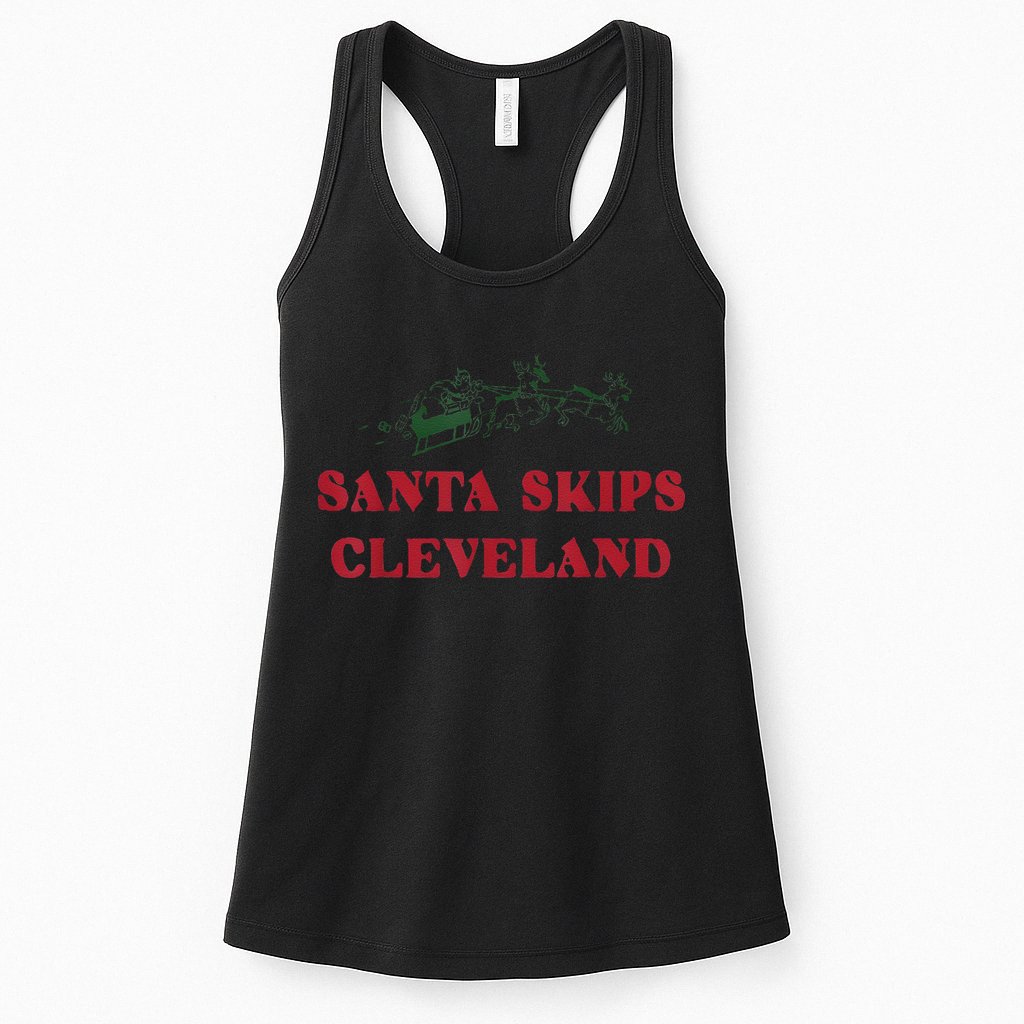 Santa Skips Cleveland Womens Tank Top
