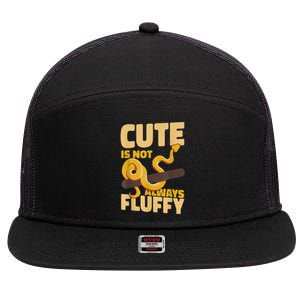 Snake Serpent Cute Is Not Always Fluffy 7 Panel Mesh Trucker Snapback Hat