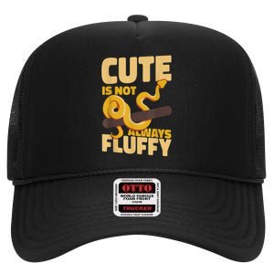 Snake Serpent Cute Is Not Always Fluffy High Crown Mesh Back Trucker Hat