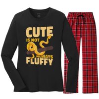 Snake Serpent Cute Is Not Always Fluffy Women's Long Sleeve Flannel Pajama Set 