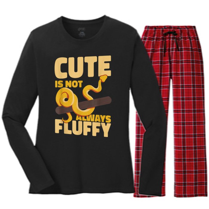 Snake Serpent Cute Is Not Always Fluffy Women's Long Sleeve Flannel Pajama Set 