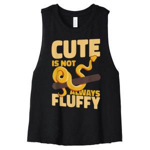 Snake Serpent Cute Is Not Always Fluffy Women's Racerback Cropped Tank