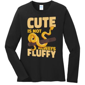 Snake Serpent Cute Is Not Always Fluffy Ladies Long Sleeve Shirt