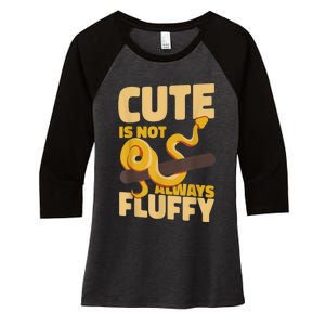 Snake Serpent Cute Is Not Always Fluffy Women's Tri-Blend 3/4-Sleeve Raglan Shirt