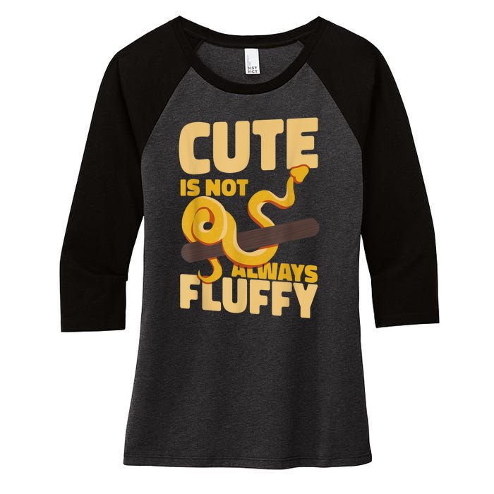 Snake Serpent Cute Is Not Always Fluffy Women's Tri-Blend 3/4-Sleeve Raglan Shirt