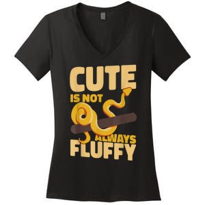 Snake Serpent Cute Is Not Always Fluffy Women's V-Neck T-Shirt