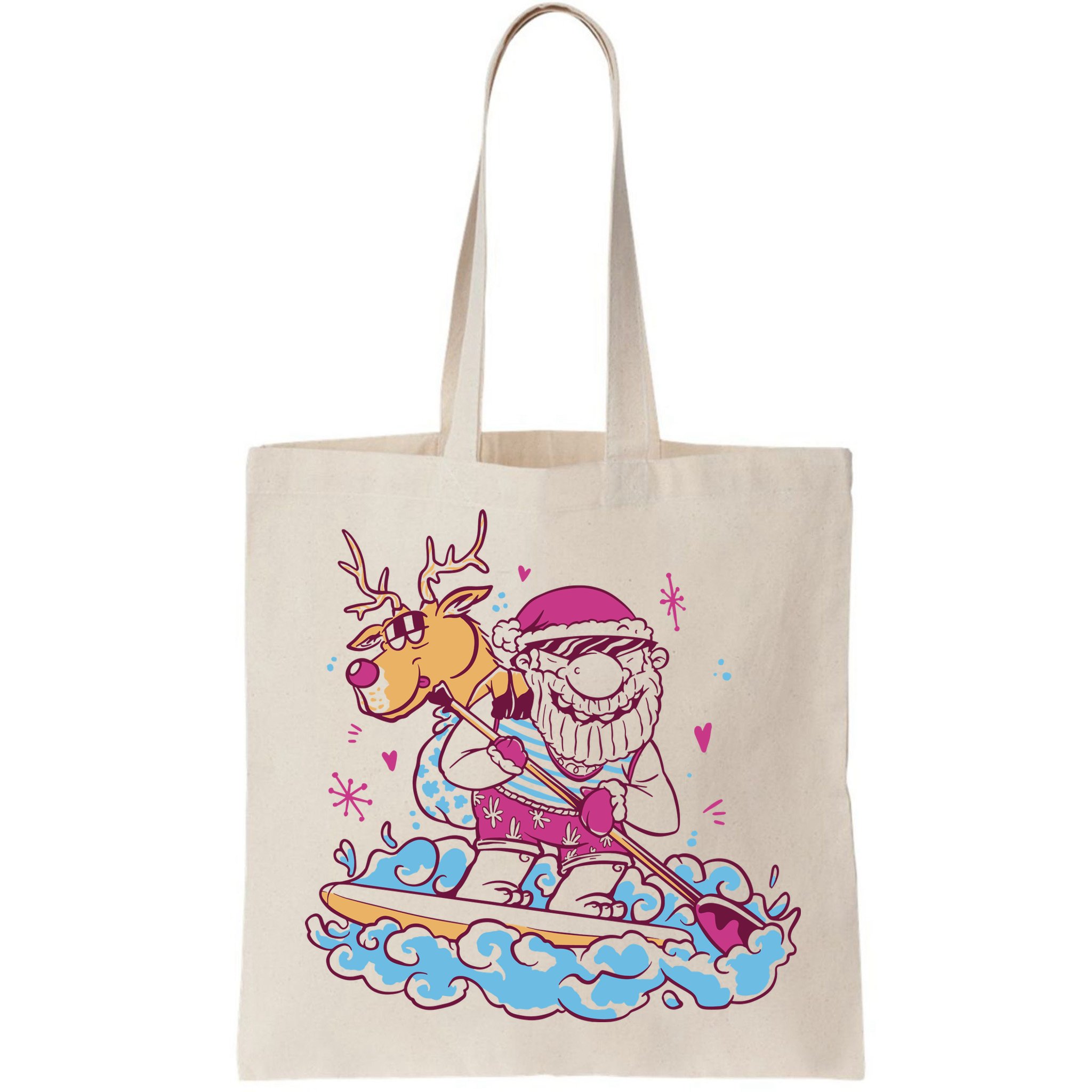 Santa Surfing Christmas Holiday Vacation Bag