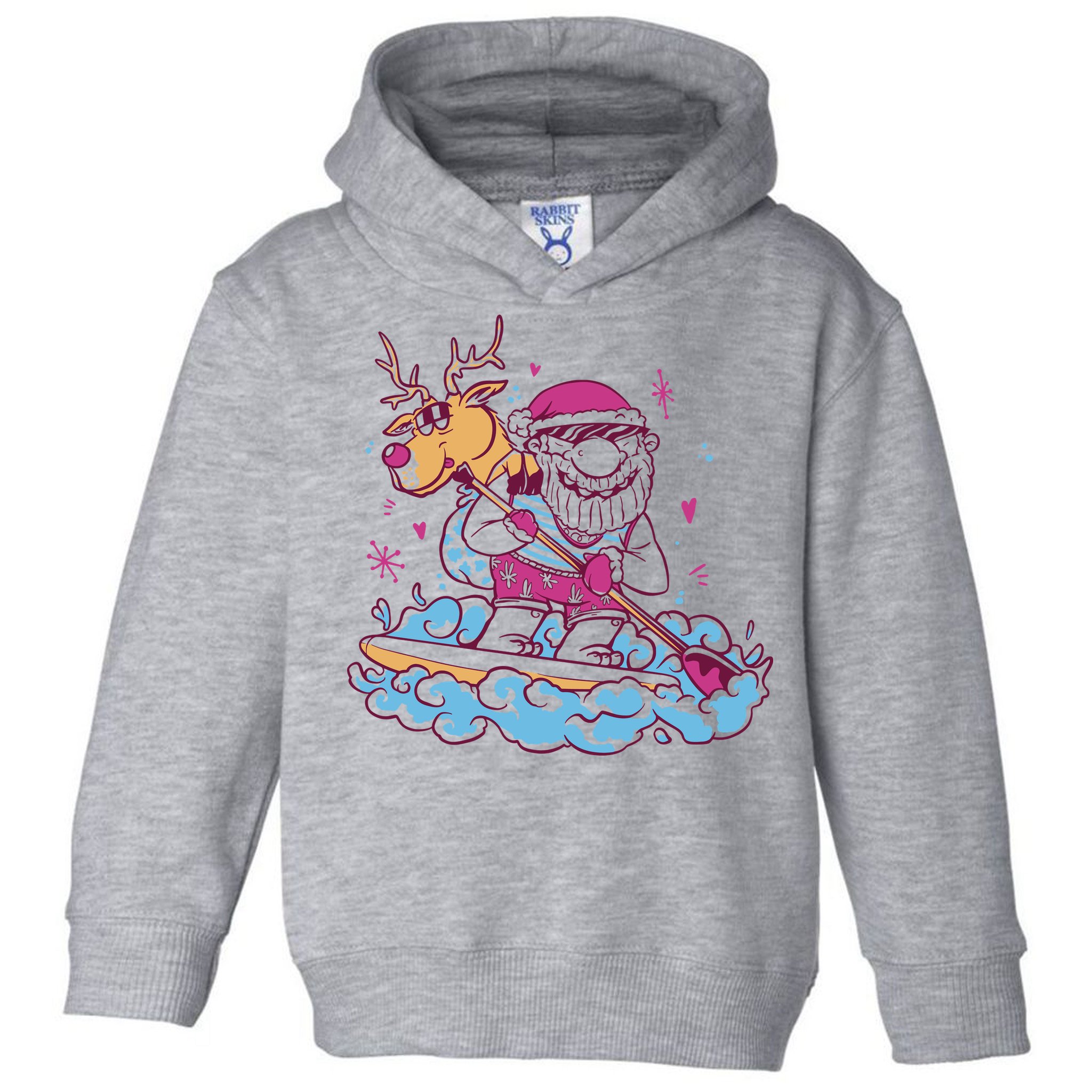 Santa Surfing Christmas Holiday Vacation Toddler Hoodie