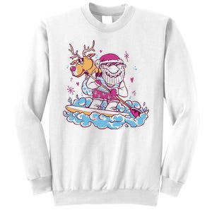 Santa Surfing Christmas Holiday Vacation Sweatshirt