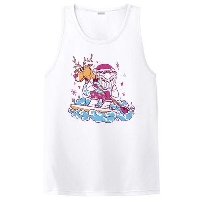 Santa Surfing Christmas Holiday Vacation PosiCharge Competitor Tank