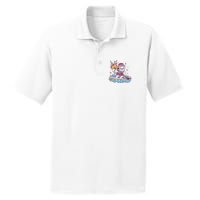 Santa Surfing Christmas Holiday Vacation PosiCharge RacerMesh Polo