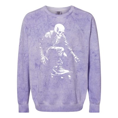 Skeleton Skateboarder Cool Colorblast Crewneck Sweatshirt