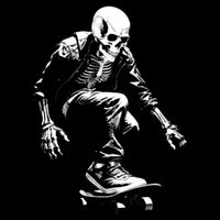 Skeleton Skateboarder Cool Cooling Performance Crew T-Shirt