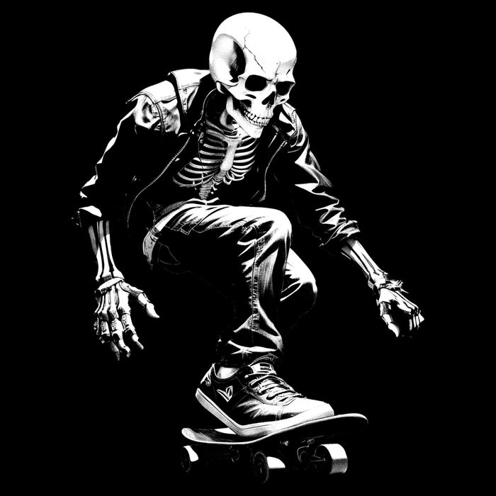 Skeleton Skateboarder Cool Cooling Performance Crew T-Shirt
