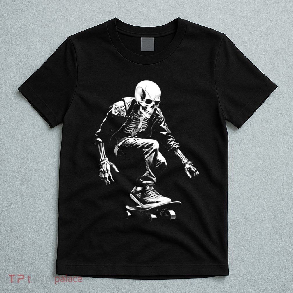 Skeleton Skateboarder Cool T-Shirt