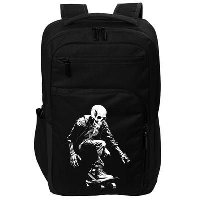 Skeleton Skateboarder Cool Impact Tech Backpack