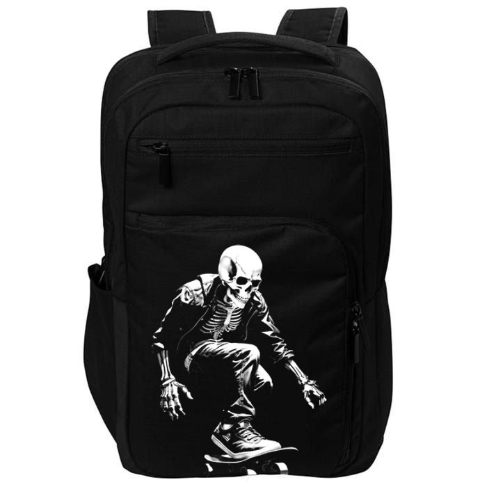 Skeleton Skateboarder Cool Impact Tech Backpack