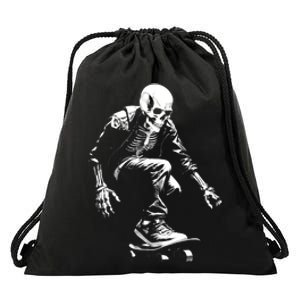 Skeleton Skateboarder Cool Drawstring Bag