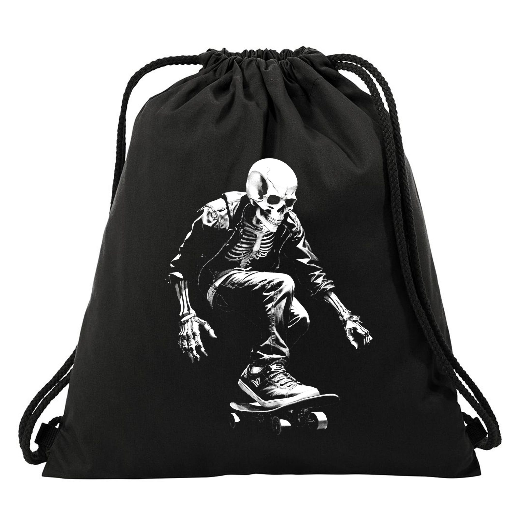 Skeleton Skateboarder Cool Drawstring Bag