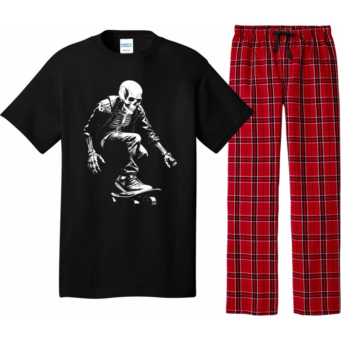 Skeleton Skateboarder Cool Pajama Set