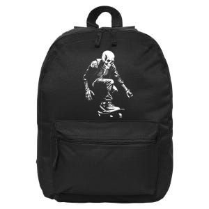 Skeleton Skateboarder Cool 16 in Basic Backpack