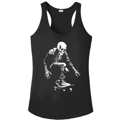 Skeleton Skateboarder Cool Ladies PosiCharge Competitor Racerback Tank